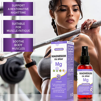 60Ml/Bottle Lavender Magnesium Oil Spray, Refreshing and Non Greasy Body Relaxation Spray, Suitable for Summer Sport Daily Use
